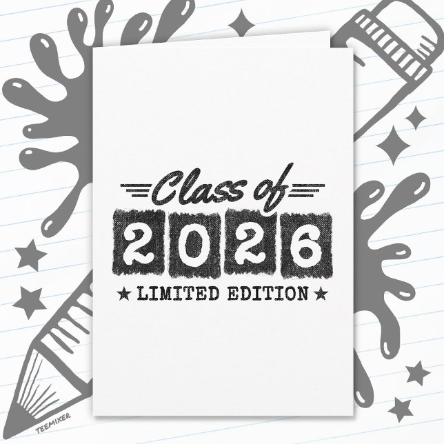 Cartão Class of 2026 Limited Edition Graduation Quote (Criador carregado)