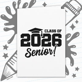 Cartão Class of 2026 Senior Varsity Graduation Fun Quote