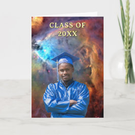 Cartão Class of 20XX Custom Photo Orion Nebula Graduation