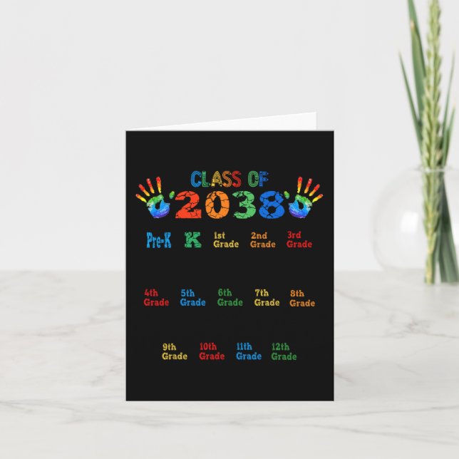Cartão Classe de crescimento 2038 com impressão a cores p (Frente)