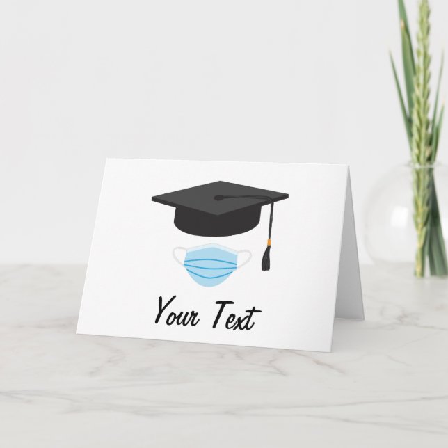 Cartão Classe de Graduação 2020 - Boné de formatura e fac (Frente)