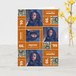 Cartão Classe de Graduação de Fotos Quadradas Ano de Quei