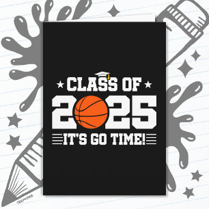 Cartão Classe de Graduação do Jogador de Basquete de 2025