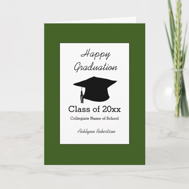 Cartão Classe de Graduação Verde de 2025 (Frente)