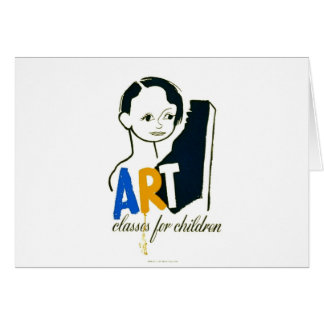 Cartão Classes de arte para crianças - poster de WPA -