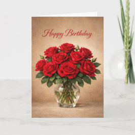 Cartão Classic Red Roses Birthday