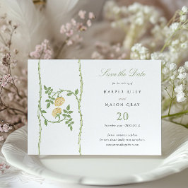 Cartão Classic Rosa Vine 'Save the Date'