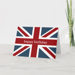 Cartão Classic Union Jack Flag Feliz Aniversário 2