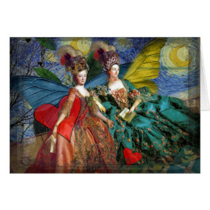 Cartão Clássica Gemini Whimsical Butterfly Mulher