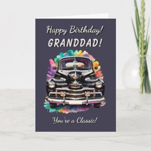 Cartão Clássico 1940 Carro Avô, você é o aniversário clás