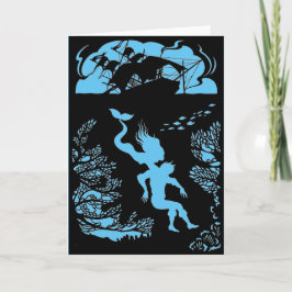 Cartão Clássico Conte de Fada de Sereia. Placa de vazio