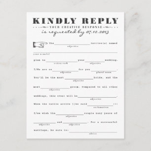 Cartão clássico da resposta