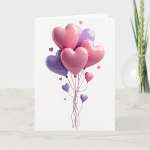 Cartão Clássico de Balões de Amor
