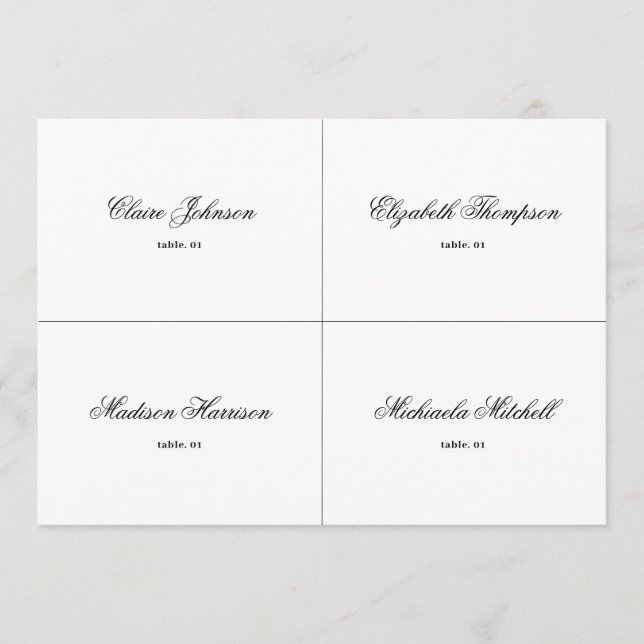 Cartão clássico de casamento preto e branco DIY (Frente)