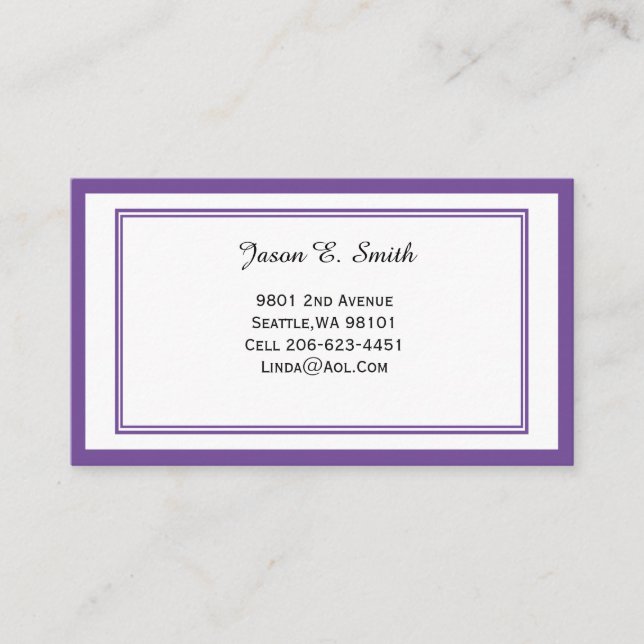 Cartão Clássico de Chamada Comercial Bordada (Frente)