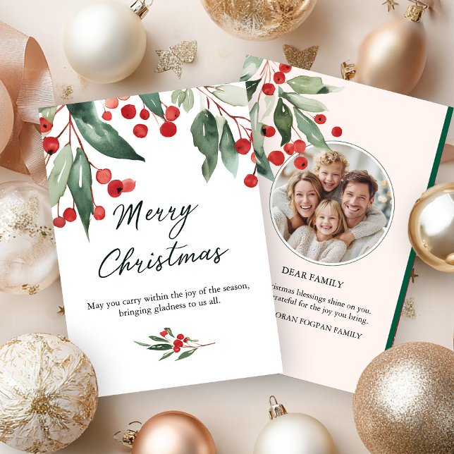 Cartão Clássico de Feliz Natal com Desejo de Inver (Criador carregado)