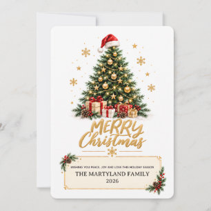 🎄✨ Cartão Clássico de Feliz Natal para Família 🎁