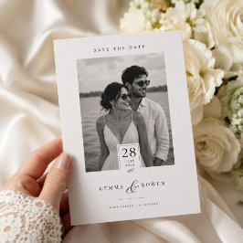 Cartão Clássico de Foto de Casamento para Salvar a