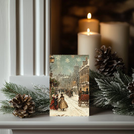 Cartão Clássico de Inverno Vintage de Londres