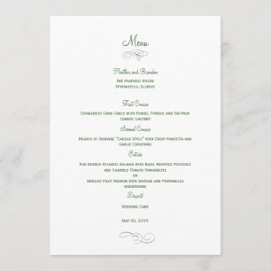 Cartão clássico de menu de casamento - Cartões 