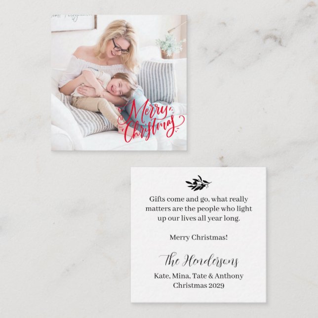 Cartão Clássico de Nota de Feliz Natal (Frente/Verso)