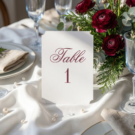 Cartão Clássico de Número de Mesa de Casamento com