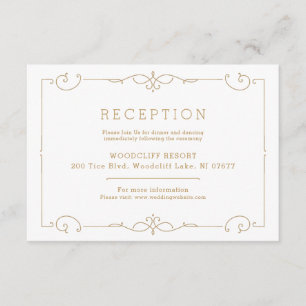 Cartão clássico de recepção de casamento elegante