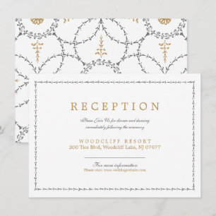 Cartão clássico elegante da recepção de casame
