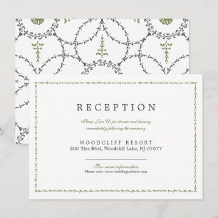 Cartão clássico elegante da recepção de casame