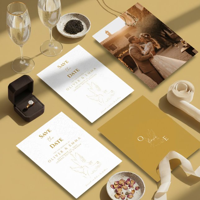 Cartão Clássico Elegante de Save The Date com Pomb (Criador carregado)