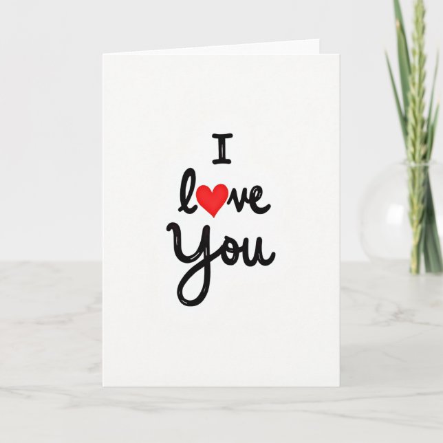 Cartão Clássico I Love You Matte (Frente)