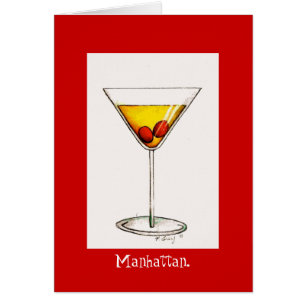 Cartão Clássico NYC Manhattan Mistura Cocktail