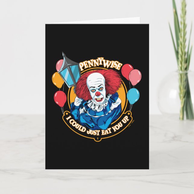 Cartão Clássico Pennywise - Eu poderia simplesmente devor (Frente)