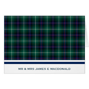Cartão Clássico Personalizado Verde Escocês Tartan