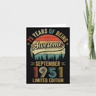 Cartão Clássico setembro 1951 75 Anos de Idade 75º Aniver