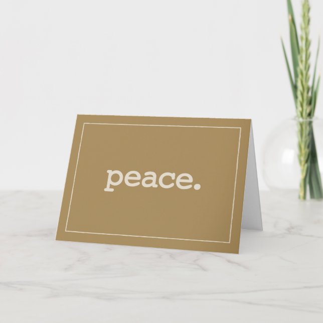 Cartão Clássico Simples Definição de Paz (Frente)