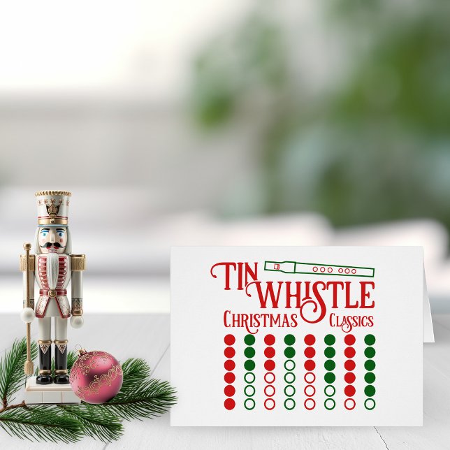 Cartão Clássicos de Natal de Assobio PERSONALIZÁVEIS (Tin Whistle Christmas Classics)