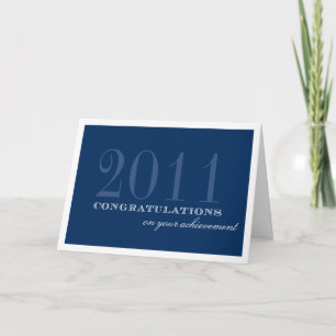 Cartão Classy border navy blue congratulation achievement