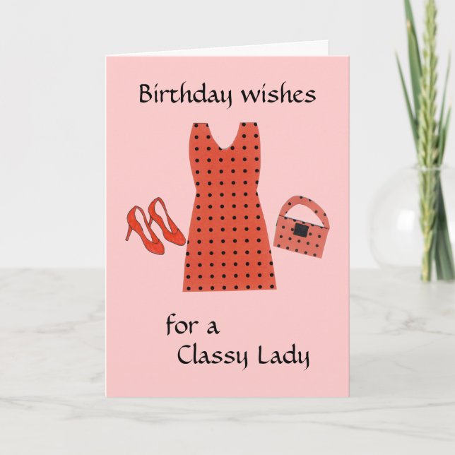 Cartão Classy Lady Birthday (Frente)