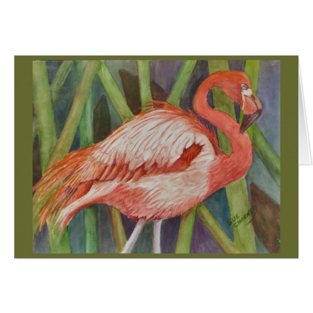 CARTÃO CLASSY PINK FLAMINGO (Frente Horizontal)
