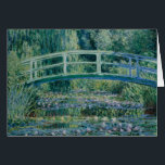 Cartão Claude Monet - A ponte sobre a água e o Japão<br><div class="desc">Water Lily e Ponte Japonesa por Claude Monet, 1899. Claude Monet foi um fundador da pintura impressionista francesa, e o mais consistente e prolífico praticante da filosofia do movimento de expressar as percepções que se tem diante da natureza, especialmente as aplicadas à pintura da paisagem ao ar livre. O termo...</div>