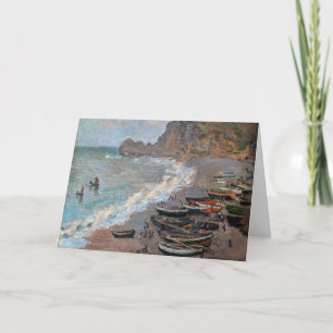 Cartão Claude Monet - A praia em Etretat