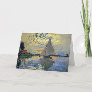 Cartão Claude Monet - Barco à vela em Le Petit-Gennevilli