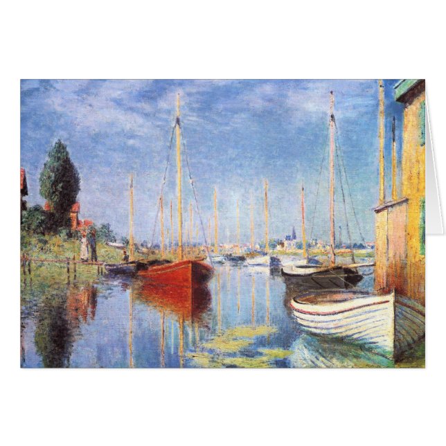 Cartão Claude Monet: Barcos de prazer em Argenteuil (Frente Horizontal)