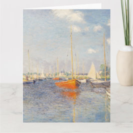 Cartão Claude Monet. Barcos Vermelhos, Argenteuil