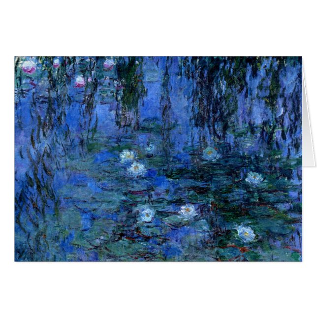 Cartão Claude Monet Blue Water Lily (Frente Horizontal)