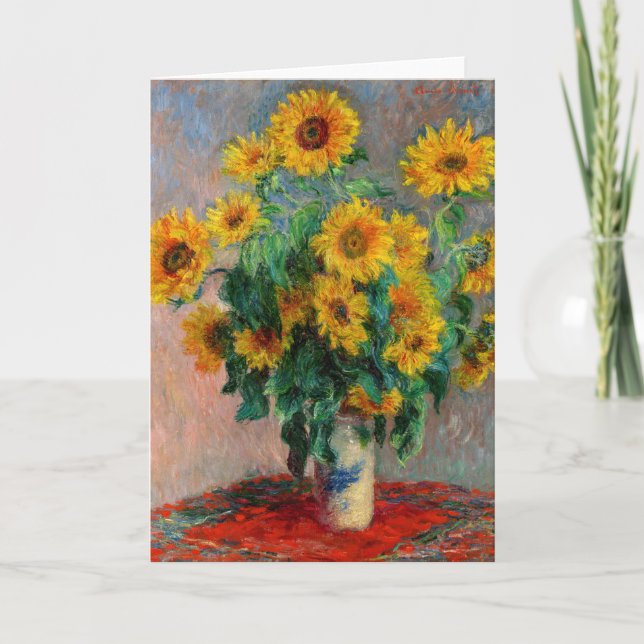 Cartão Claude Monet - Buquê de Sunflower (Frente)