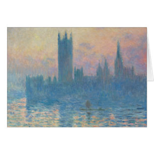Cartão Claude Monet Casas do Parlamento Pôr do Sol