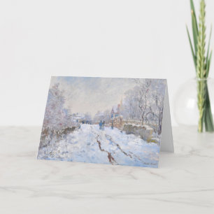 Cartão Claude Monet - Cena de neve em Argenteuil