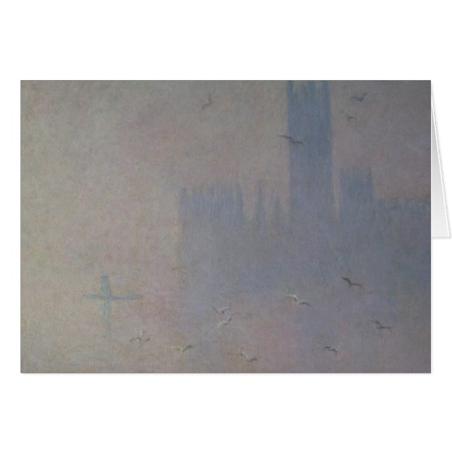 Cartão Claude Monet | Gaivotas nas Casas do Parlamento (Frente Horizontal)